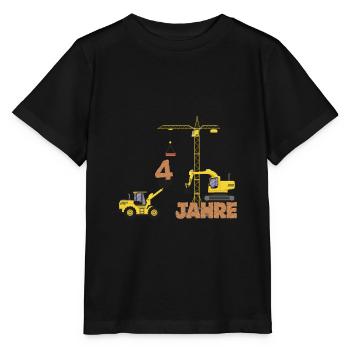 Ich bin schon 4 ich bin Vier 4. Geburtstag - Stanley/Stella Kinder T-Shirt MINI CREATOR  - Schwarz - Vorne - Mikhail (115cm)