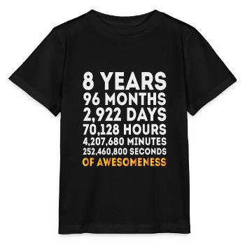8th Birthday Girls Boys, 8 Year Old Birthday Gift - Stanley/Stella MINI CREATOR Kids’ T-Shirt - black - Front - Mikhail (115cm)