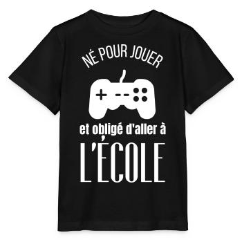 né pour aller à l école et obligé daller à l école - T-shirt bio MINI CREATOR Stanley/Stella Enfant - noir - Devant - Mikhail (115cm)