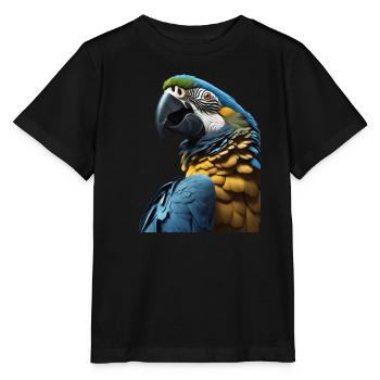 Aras bleus Oiseaux tropicaux aux couleurs vives - T-shirt bio MINI CREATOR Stanley/Stella Enfant - noir - Devant - Mikhail (115cm)