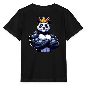 Muscular Panda King Fitness Training - Stanley/Stella MINI CREATOR Kids’ T-Shirt - black - Front - Mikhail (115cm)