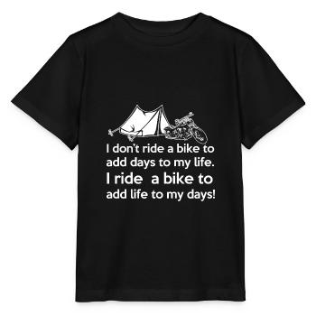 I ride a bike - Stanley/Stella MINI CREATOR Kids’ T-Shirt - black - Front - Mikhail (115cm)