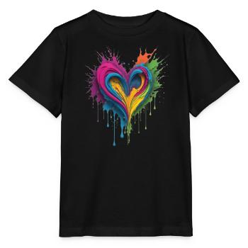 Heart of liquid paint - Stanley/Stella MINI CREATOR Kids’ T-Shirt - black - Front - Mikhail (115cm)