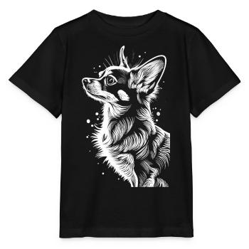 Divine Grace: The Chihuahua in White - Stanley/Stella MINI CREATOR Kids’ T-Shirt - black - Front - Mikhail (115cm)