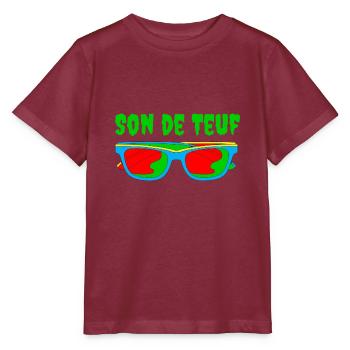 Son de Teuf - T-shirt bio MINI CREATOR Stanley/Stella Enfant - bordeaux - Devant - Kain (125cm)