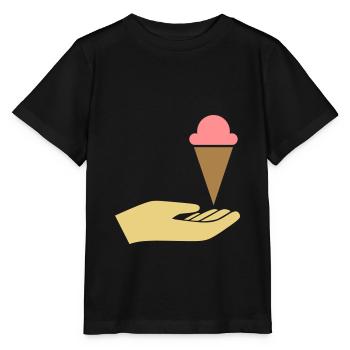 Hand reicht Eis - Stanley/Stella Kinder T-Shirt MINI CREATOR  - Schwarz - Vorne - Mikhail (115cm)