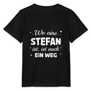 Stefan Name Spruch Design für stolze Stefans - Stanley/Stella Kinder T-Shirt MINI CREATOR  - Schwarz - Vorne - Mikhail (115cm)