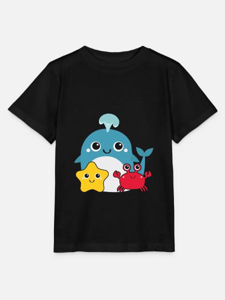 Kleiner Wal - Stanley/Stella Kinder T-Shirt MINI CREATOR  - Schwarz