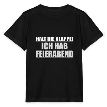 Halt die klappe ich hab feierabend - Stanley/Stella Kinder T-Shirt MINI CREATOR  - Schwarz - Vorne - Mikhail (115cm)