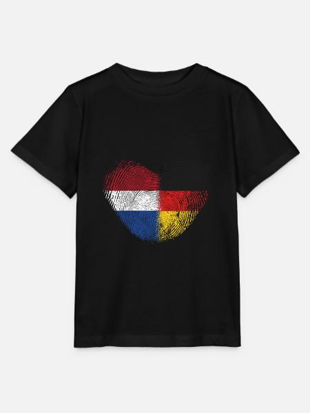 Niederlande Fingerabdruck für Deutsch-Niederländer - Stanley/Stella Kinder T-Shirt MINI CREATOR  - Schwarz