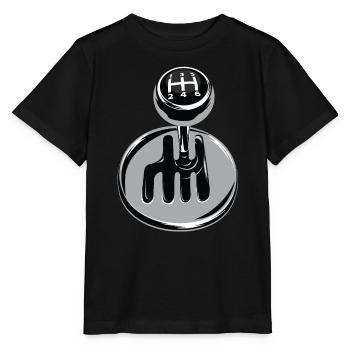 Gangschaltung - Autosport - Stanley/Stella Kinder T-Shirt MINI CREATOR  - Schwarz - Vorne - Mikhail (115cm)