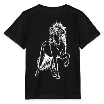 L’étalon islandais blanc - T-shirt bio MINI CREATOR Stanley/Stella Enfant - noir - Devant - Mikhail (115cm)