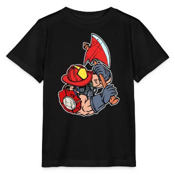 Feuerwehr Brandschutz Lebensretter Feuerwehrmann - Stanley/Stella Kinder T-Shirt MINI CREATOR  - Schwarz - Vorne - Mikhail (115cm)