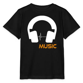 Musikwellen-Headset-Logo - Stanley/Stella Kinder T-Shirt MINI CREATOR  - Schwarz - Vorne - Mikhail (115cm)