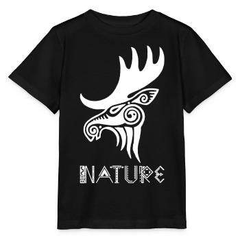 White Elk Animal Totem - Stanley/Stella MINI CREATOR Kids’ T-Shirt - black - Front - Mikhail (115cm)