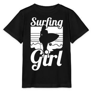 Surfer girl - Stanley/Stella MINI CREATOR Kids’ T-Shirt - black - Front - Mikhail (115cm)