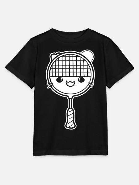 Badmintonschläger Comic Stil - Stanley/Stella Kinder T-Shirt MINI CREATOR - Schwarz
