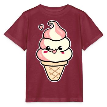 Crème glacée de dessin animé - T-shirt bio MINI CREATOR Stanley/Stella Enfant - bordeaux - Devant - Kain (125cm)