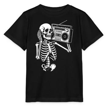 Skeleton Boombox Retro Groove - Stanley/Stella MINI CREATOR Kids’ T-Shirt - black - Front - Mikhail (115cm)