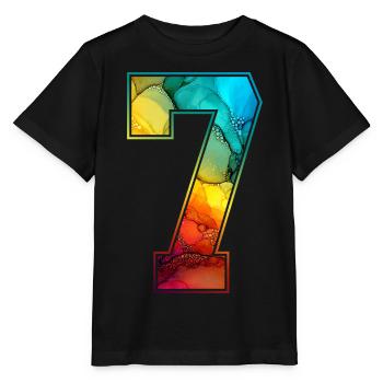 NR. 7 NUMMER 7 COLLEGE 7. GEBURTSTAG - Stanley/Stella Kinder T-Shirt MINI CREATOR  - Schwarz - Vorne - Mikhail (115cm)