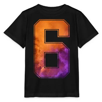 NO. 6 NUMBER 6 COLLEGE 6TH BIRTHDAY - Stanley/Stella MINI CREATOR Kids’ T-Shirt - black - Front - Mikhail (115cm)
