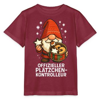 Official cookie inspector - Stanley/Stella MINI CREATOR Kids’ T-Shirt - burgundy - Front - Kain (125cm)