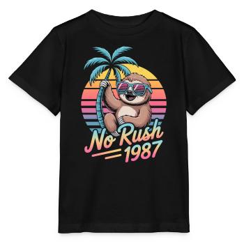 No Rush 1987 Sloth Retro Sunset - Stanley/Stella MINI CREATOR Kids’ T-Shirt - black - Front - Mikhail (115cm)