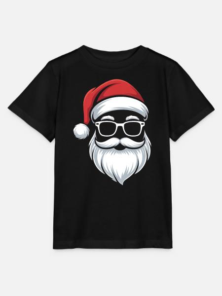 Santa mit Brille Nerdige Weihnacht - Stanley/Stella Kinder T-Shirt MINI CREATOR - Schwarz