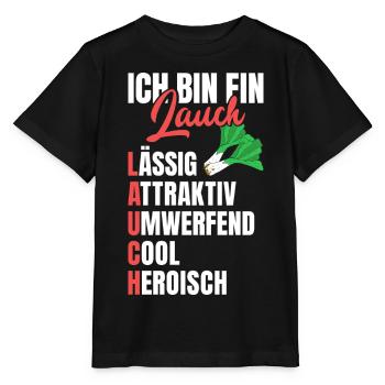 Gym BIN EIN LAUCH LÄSSIG ATTRAKTIV UMWERFEND - Stanley/Stella Kinder T-Shirt MINI CREATOR  - Schwarz - Vorne - Mikhail (115cm)