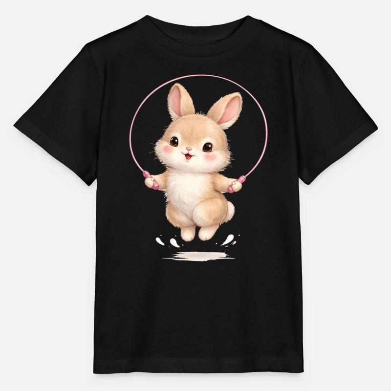 Süßer Hase beim Seilspringen  - Stanley/Stella Kinder T-Shirt MINI CREATOR  - Schwarz