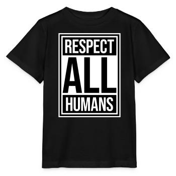 Déclaration du respect de tous les humains : l’humanité - T-shirt bio MINI CREATOR Stanley/Stella Enfant - noir - Devant - Mikhail (115cm)