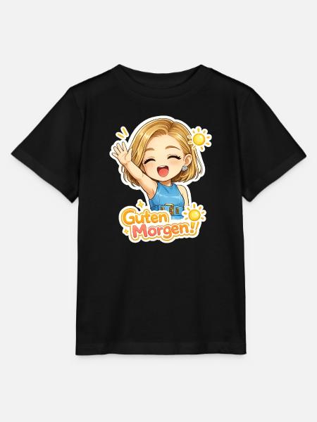 Guten Morgen Chibi Fröhlich - Stanley/Stella Kinder T-Shirt MINI CREATOR - Schwarz