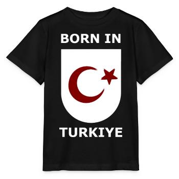Born in Türkiye Shield - Stanley/Stella Kinder T-Shirt MINI CREATOR  - Schwarz - Vorne - Mikhail (115cm)