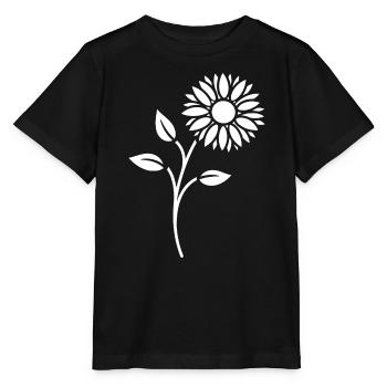 Blumen Silhouette Abstrakte Blütenkunst - Stanley/Stella Kinder T-Shirt MINI CREATOR  - Schwarz - Vorne - Mikhail (115cm)