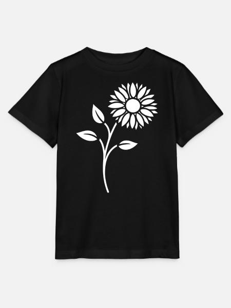 Blumen Silhouette Abstrakte Blütenkunst - Stanley/Stella Kinder T-Shirt MINI CREATOR - Schwarz