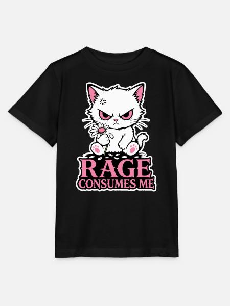 Wut verzehrt mich lustiges wütendes Kätzchenblumen-Shirt - Stanley/Stella Kinder T-Shirt MINI CREATOR - Schwarz