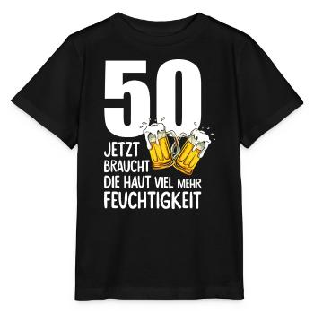 50 Geburtstag Bier Männer Lustiger Spruch - Stanley/Stella Kinder T-Shirt MINI CREATOR  - Schwarz - Vorne - Mikhail (115cm)