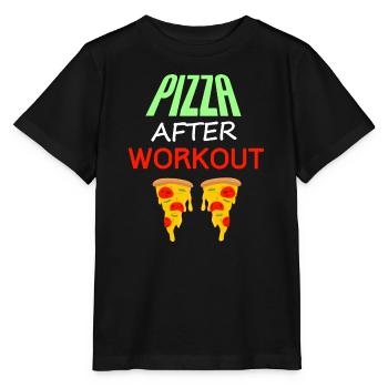 Pizza nach dem Training, Fitness + Essen Angebot - Stanley/Stella Kinder T-Shirt MINI CREATOR  - Schwarz - Vorne - Mikhail (115cm)