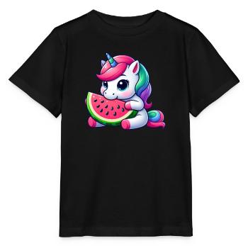 Sweet Unicorn Fruity Watermelon - Stanley/Stella MINI CREATOR Kids’ T-Shirt - black - Front - Mikhail (115cm)