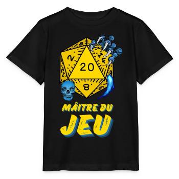 D20 Aventures JDR Maître du Jeu - T-shirt bio MINI CREATOR Stanley/Stella Enfant - noir - Devant - Mikhail (115cm)