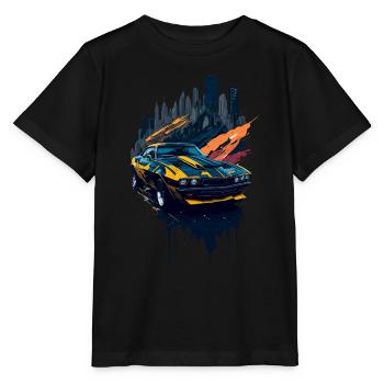 Klassischer Sportwagen - Stanley/Stella Kinder T-Shirt MINI CREATOR  - Schwarz - Vorne - Mikhail (115cm)