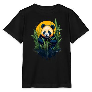 Niedlicher Pandabär - Stanley/Stella Kinder T-Shirt MINI CREATOR  - Schwarz - Vorne - Mikhail (115cm)