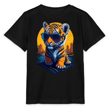 Mignon bébé tigre - T-shirt bio MINI CREATOR Stanley/Stella Enfant - noir - Devant - Mikhail (115cm)