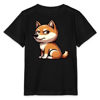 Süßer Shiba Inu lustiger skeptischer Blick - Stanley/Stella Kinder T-Shirt MINI CREATOR  - Schwarz - Vorne - Mikhail (115cm)