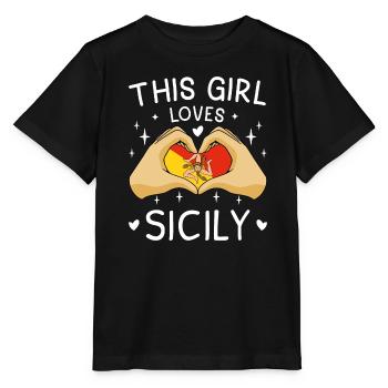 Sicile Flag Italie Palerme Trinacria Italia - T-shirt bio MINI CREATOR Stanley/Stella Enfant - noir - Devant - Mikhail (115cm)