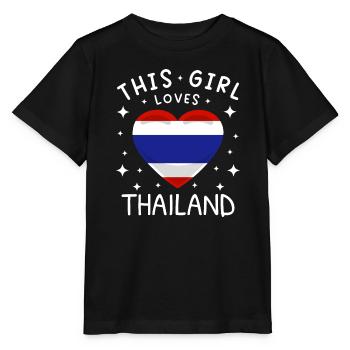 Thailand Fahne Thailändische Flagge Used Look - Stanley/Stella Kinder T-Shirt MINI CREATOR  - Schwarz - Vorne - Mikhail (115cm)