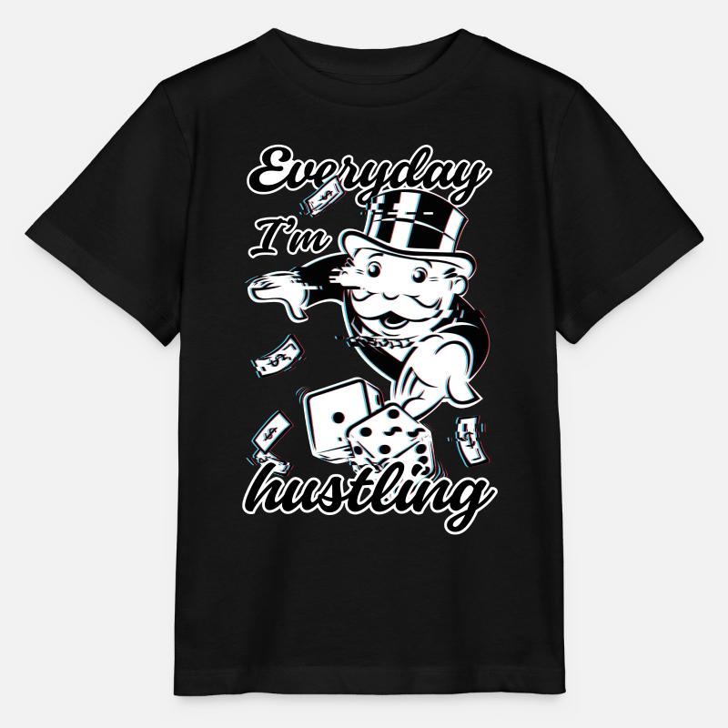 Monopoly Everyday I'm Hustling 3D Avec Des Cubes - T-shirt bio MINI CREATOR Stanley/Stella Enfant - noir