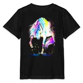 Spanisches Pferd - Stanley/Stella Kinder T-Shirt MINI CREATOR  - Schwarz - Vorne - Mikhail (115cm)