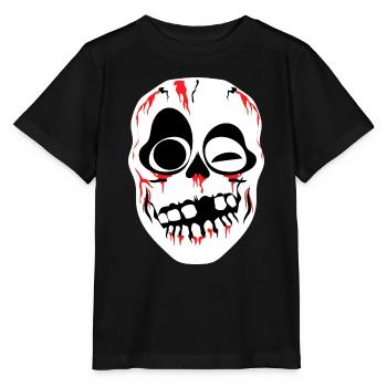 Menschliches Skelett Schädel Top Neuheit - Stanley/Stella Kinder T-Shirt MINI CREATOR  - Schwarz - Vorne - Mikhail (115cm)