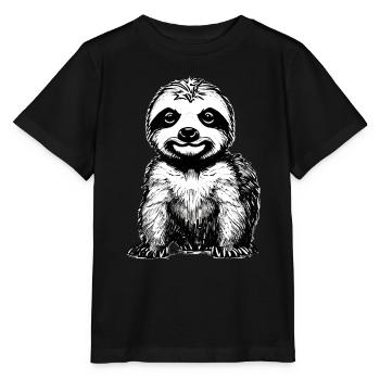 Sloth Fatigue Sloth Drawing Sloths - Stanley/Stella MINI CREATOR Kids’ T-Shirt - black - Front - Mikhail (115cm)